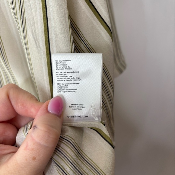 ANINE BING Stripes 100% Silk Blouse size XS - Picture 6 of 9